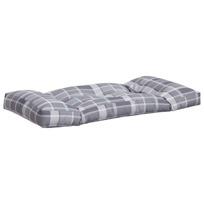 Pallet Cushions 3 pcs Grey Check Fabric