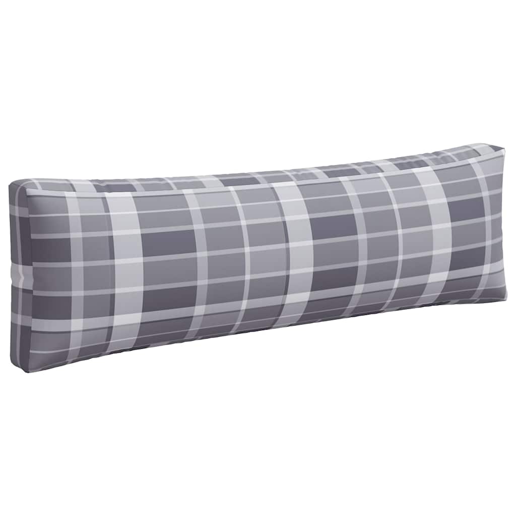 Pallet Cushions 3 pcs Grey Check Fabric