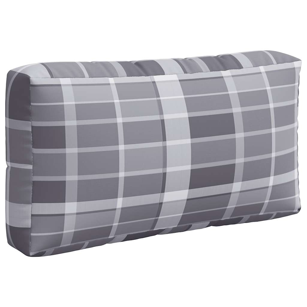 Pallet Cushions 3 pcs Grey Check Fabric