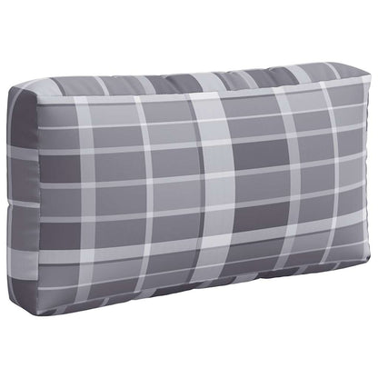 Pallet Cushions 3 pcs Grey Check Fabric