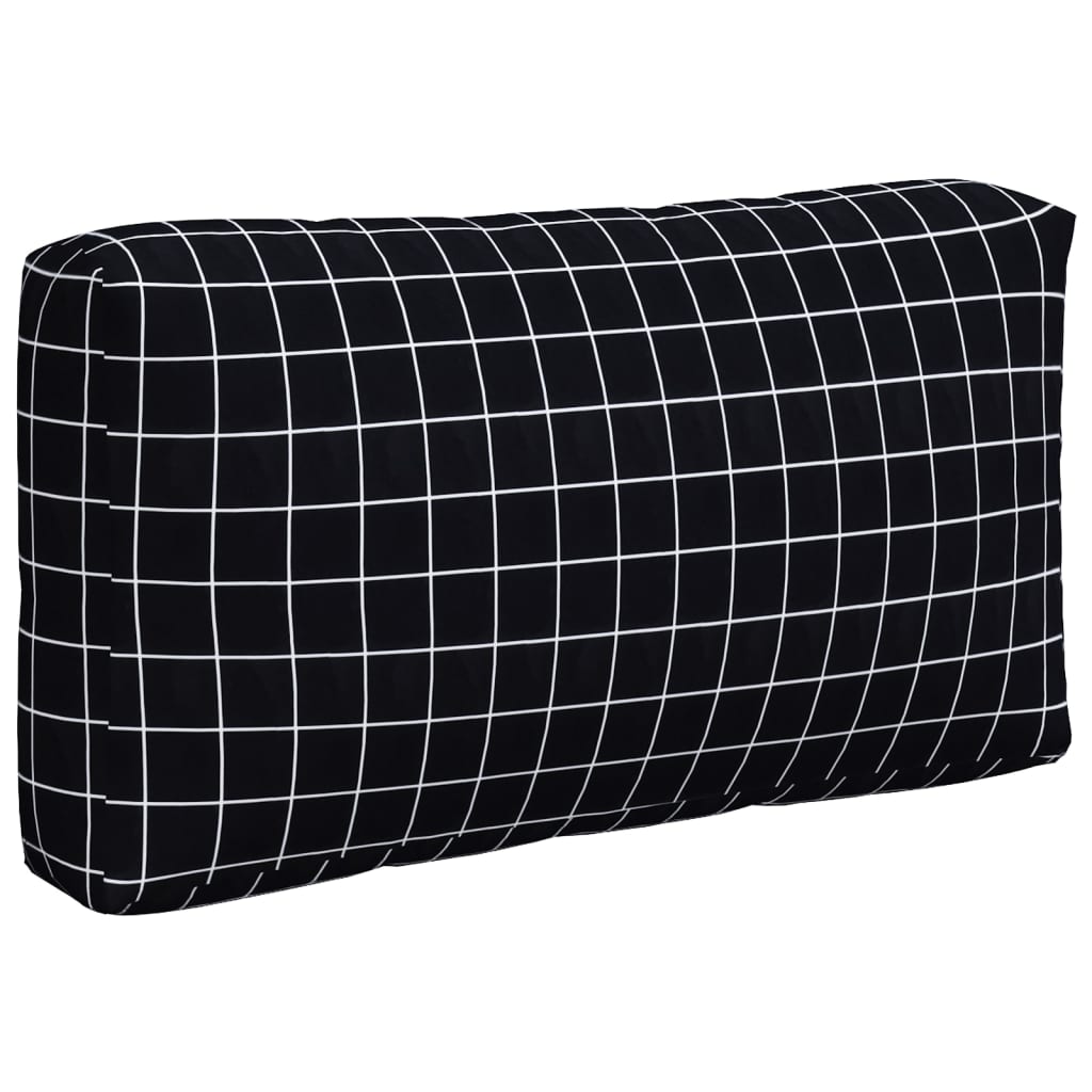 Pallet Cushions 3 pcs Black Check Pattern Oxford Fabric