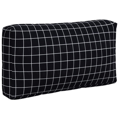 Pallet Cushions 3 pcs Black Check Pattern Oxford Fabric