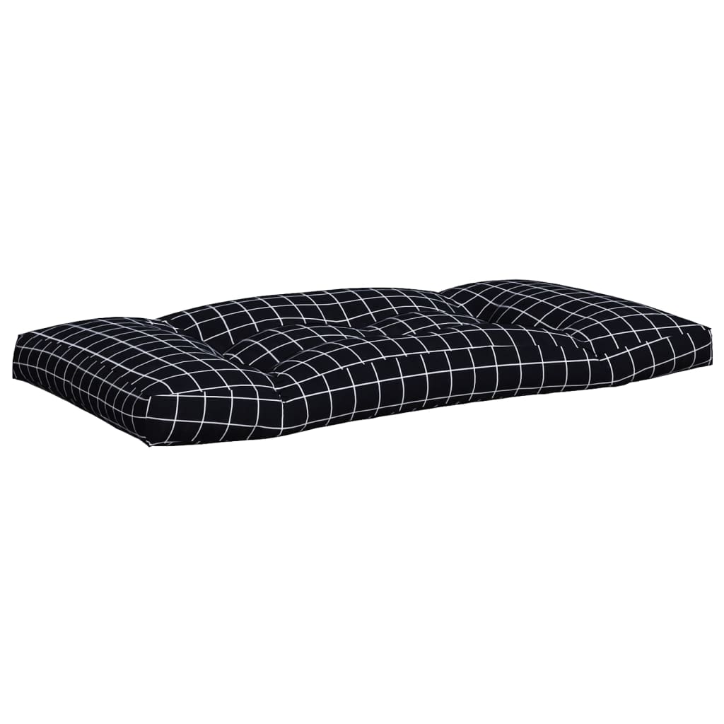 Pallet Cushions 3 pcs Black Check Pattern Oxford Fabric