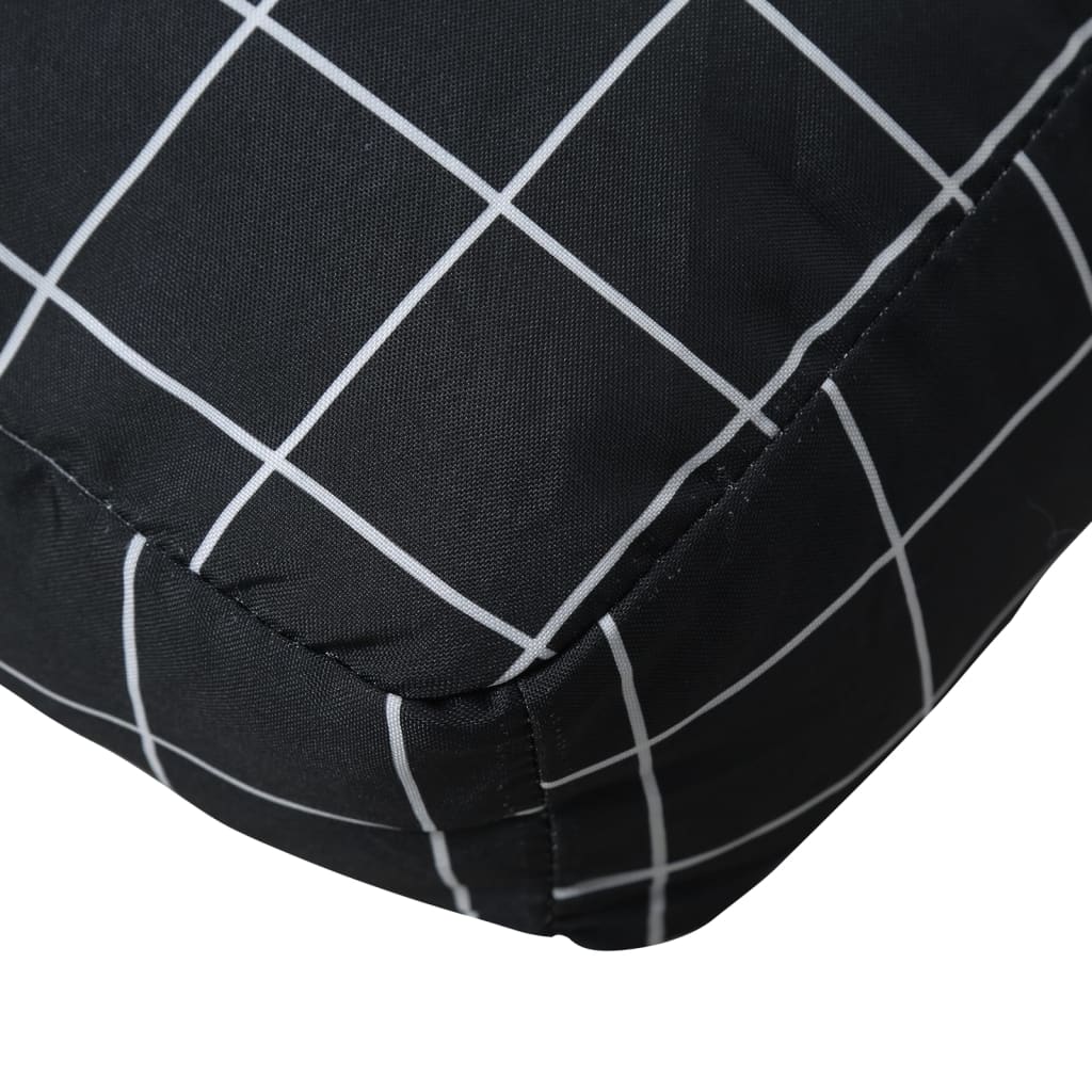 Pallet Cushions 3 pcs Black Check Pattern Oxford Fabric