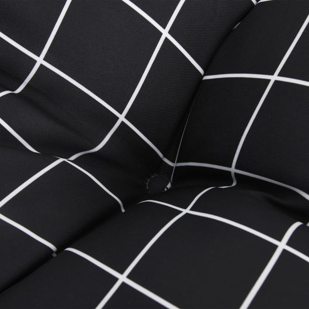 Pallet Cushions 3 pcs Black Check Pattern Oxford Fabric