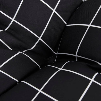 Pallet Cushions 3 pcs Black Check Pattern Oxford Fabric