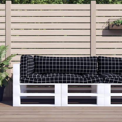 Pallet Cushions 3 pcs Black Check Pattern Oxford Fabric
