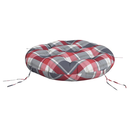 Round Cushion Red Check Pattern Ø 60 x11 cm Oxford Fabric