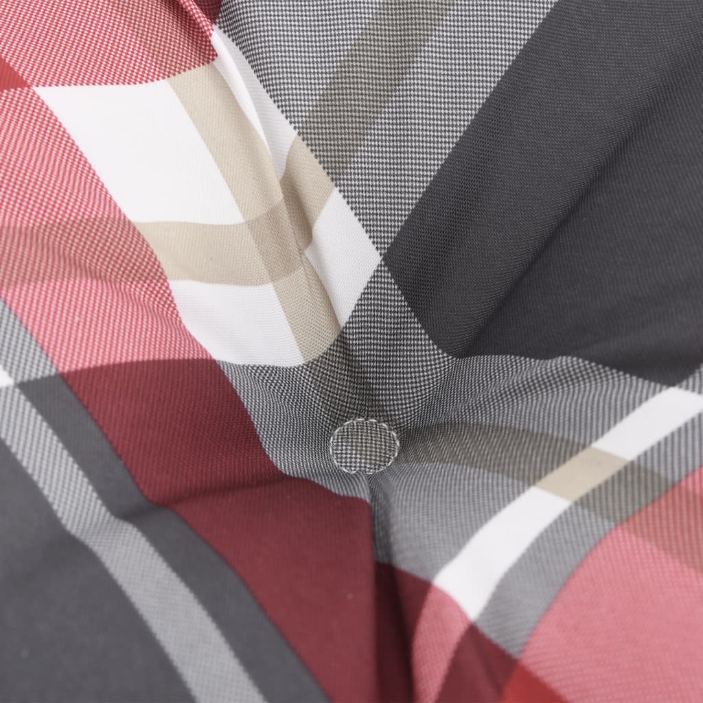 Round Cushion Red Check Pattern Ø 60 x11 cm Oxford Fabric
