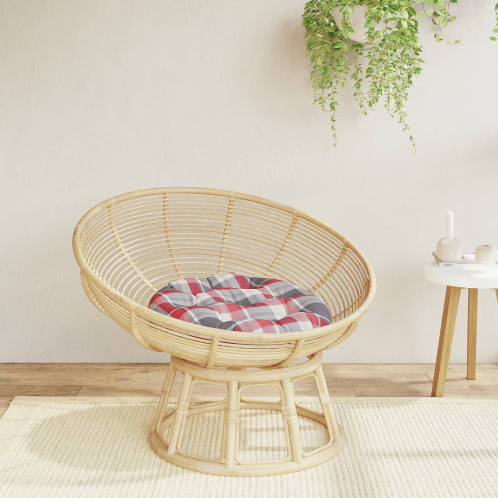 Round Cushion Red Check Pattern Ø 60 x11 cm Oxford Fabric