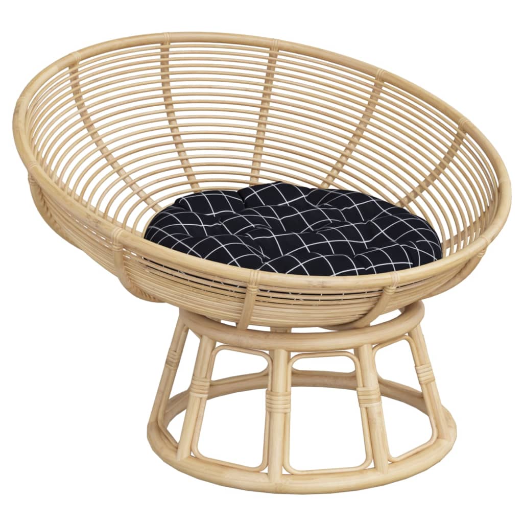 Round Cushion Black Check Pattern Ø 60 x11 cm Oxford Fabric