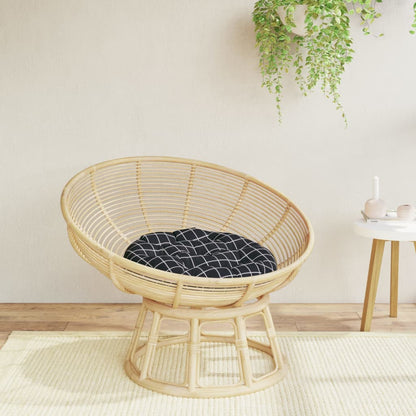 Round Cushion Black Check Pattern Ø 60 x11 cm Oxford Fabric