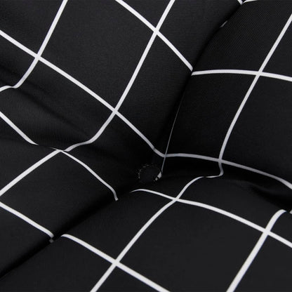 Round Cushion Black Check Pattern Ø 100 x11 cm Oxford Fabric