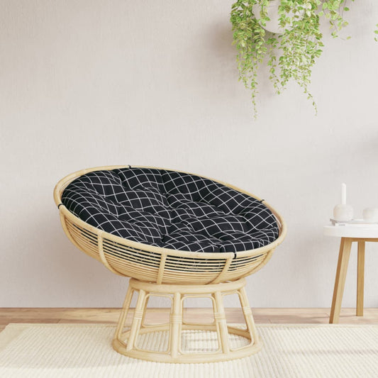 Round Cushion Black Check Pattern Ø 100 x11 cm Oxford Fabric