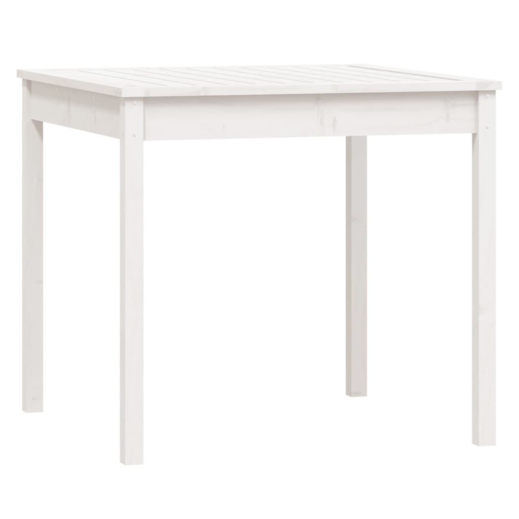 5 Piece Garden Dining Set White Solid Wood Pine