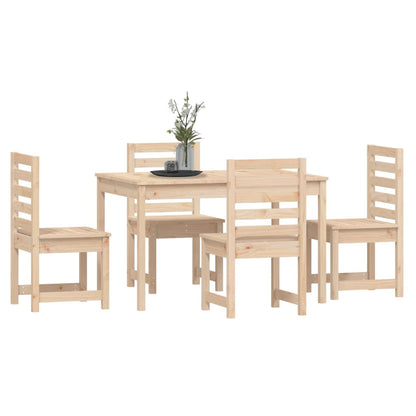 Garden Dining Set | Natural Wood Look | Solid Pine Wood | 5 Piece Set