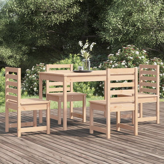 Garden Dining Set | Natural Wood Look | Solid Pine Wood | 5 Piece Set