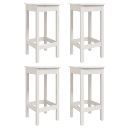 5 Piece Garden Bar Set White Solid Wood Pine