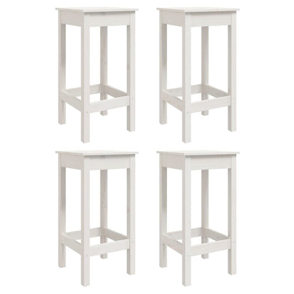 5 Piece Garden Bar Set White Solid Wood Pine
