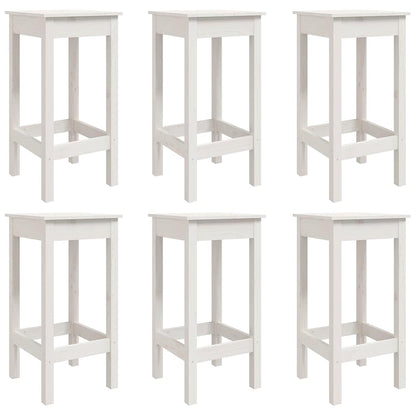 7 Piece Garden Bar Set White Solid Wood Pine