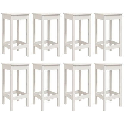 9 Piece Garden Bar Set White Solid Wood Pine