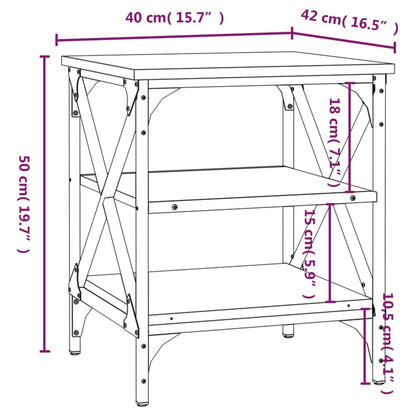 Side Tables 2 pcs Black 40x42x50 cm Engineered Wood