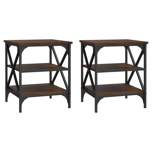 Side Tables 2 pcs Brown Oak 40x42x50 cm Engineered Wood