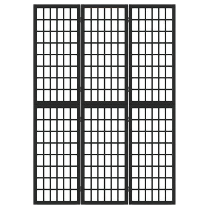 Folding 3-Panel Room Divider Japanese Style 120x170 cm Black