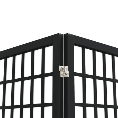 Folding 3-Panel Room Divider Japanese Style 120x170 cm Black