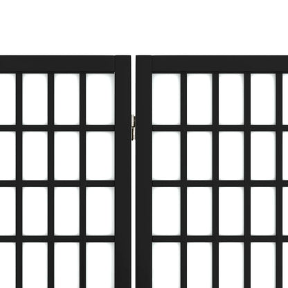 Folding 3-Panel Room Divider Japanese Style 120x170 cm Black