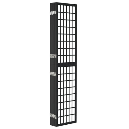 Folding 6-Panel Room Divider Japanese Style 240x170 cm Black