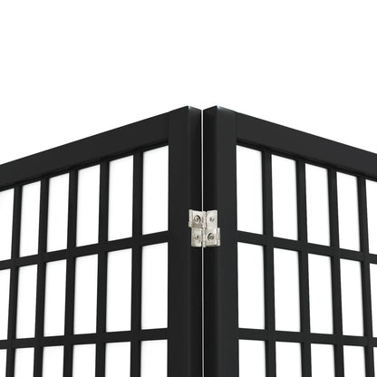 Folding 6-Panel Room Divider Japanese Style 240x170 cm Black