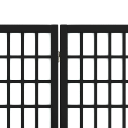 Folding 6-Panel Room Divider Japanese Style 240x170 cm Black