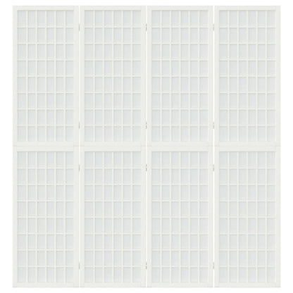 Folding 4-Panel Room Divider Japanese Style 160x170 cm White