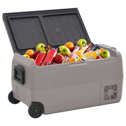 Cool Box with Wheel and Handle Black & Grey 36 L PP & PE