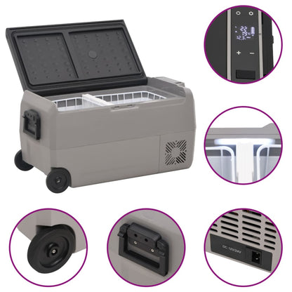 Cool Box with Wheel and Handle Black & Grey 50 L PP & PE