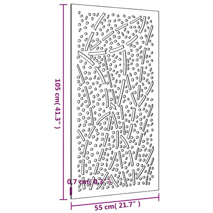 Garden Wall Decoration 105x55 cm Corten Steel Leaf Design