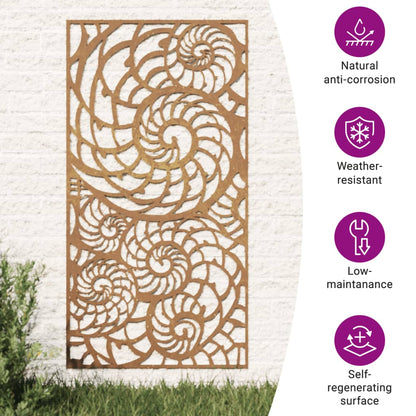 Garden Wall Decoration 105x55 cm Corten Steel Shell Design