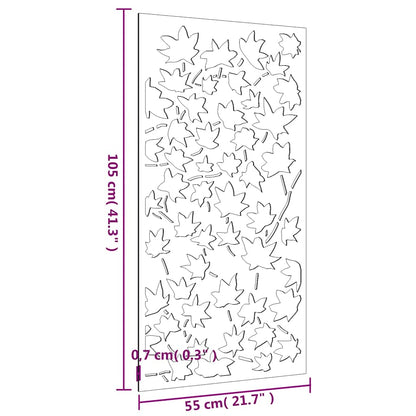 Garden Wall Decoration 105x55 cm Corten Steel Maple Leaf Design