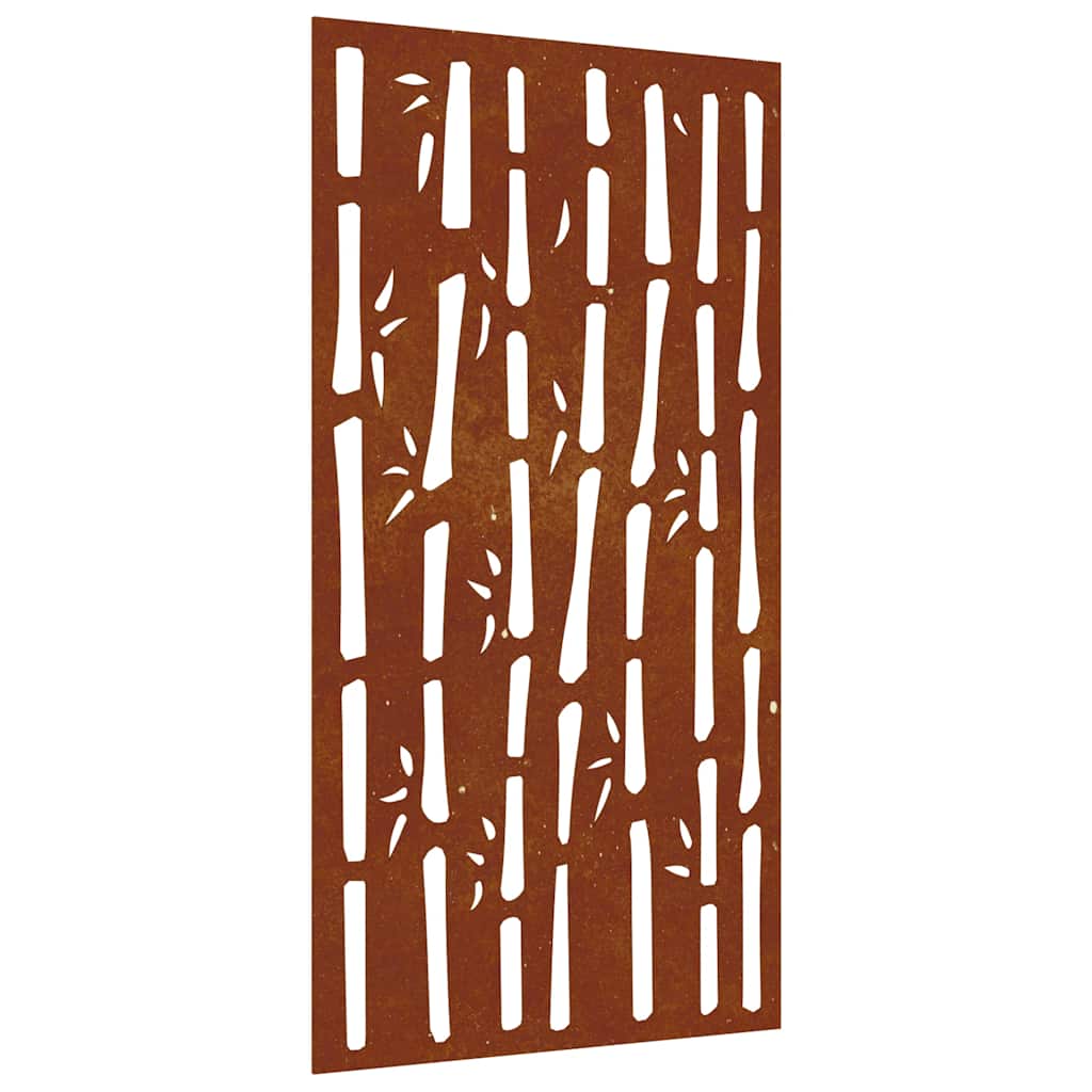 Garden Wall Decoration 105x55 cm Corten Steel Bamboo Design
