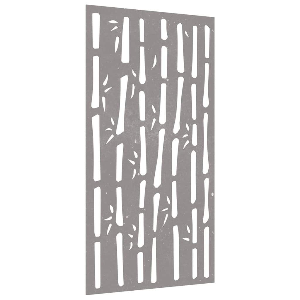Garden Wall Decoration 105x55 cm Corten Steel Bamboo Design