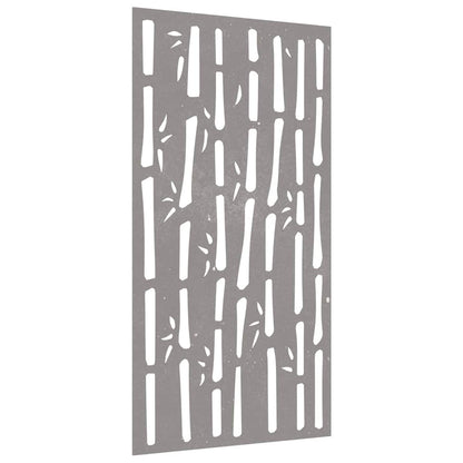 Garden Wall Decoration 105x55 cm Corten Steel Bamboo Design