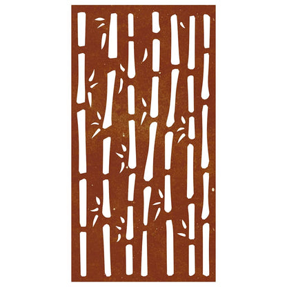 Garden Wall Decoration 105x55 cm Corten Steel Bamboo Design