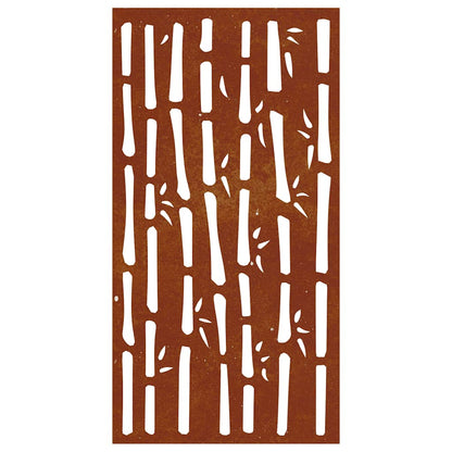 Garden Wall Decoration 105x55 cm Corten Steel Bamboo Design