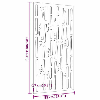 Garden Wall Decoration 105x55 cm Corten Steel Bamboo Design