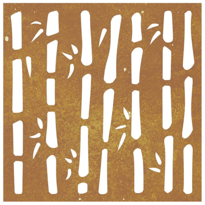 Garden Wall Decoration 55x55 cm Corten Steel Bamboo Design