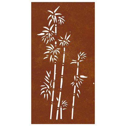 Garden Wall Decoration 105x55 cm Corten Steel Bamboo Design