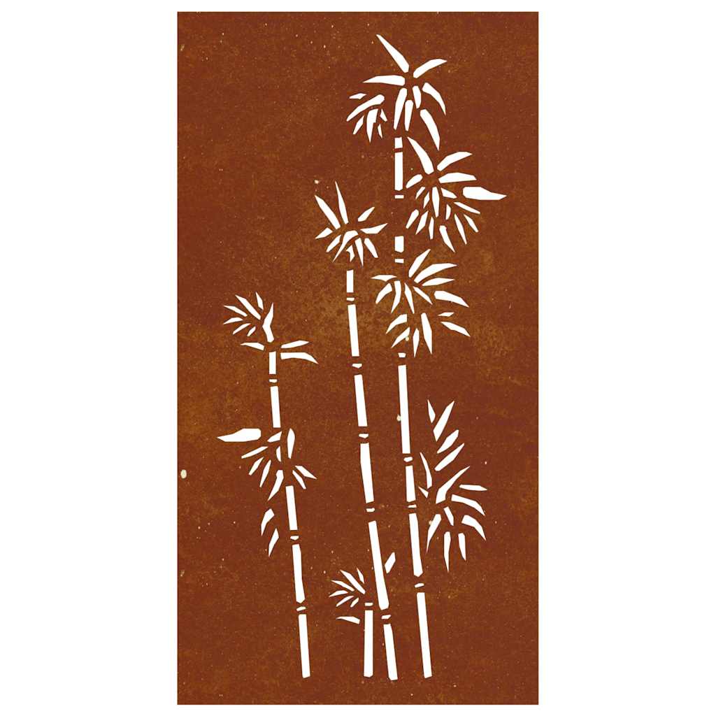 Garden Wall Decoration 105x55 cm Corten Steel Bamboo Design
