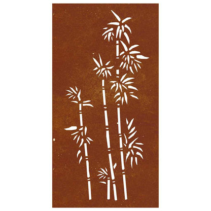 Garden Wall Decoration 105x55 cm Corten Steel Bamboo Design