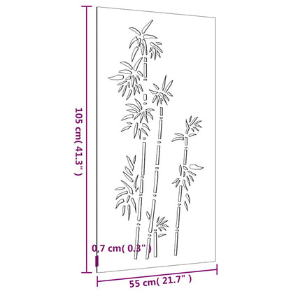Garden Wall Decoration 105x55 cm Corten Steel Bamboo Design